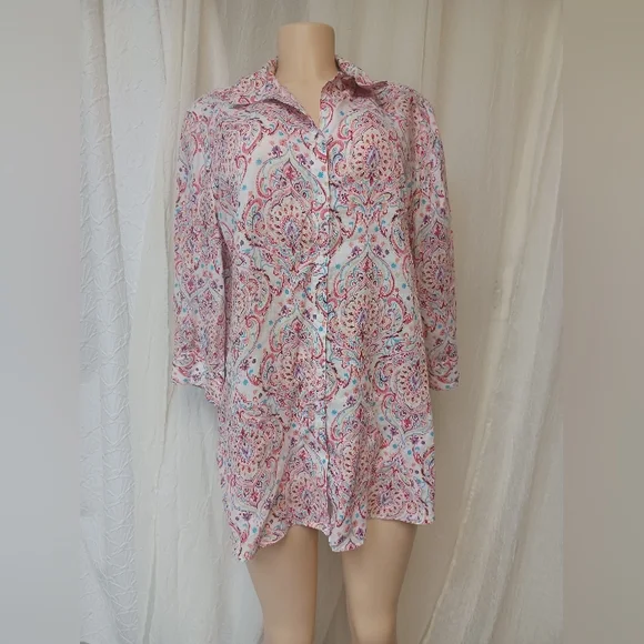 Chico's Women Size 16/18 Multicolor Paisley Blouse - Picture 1 of 11